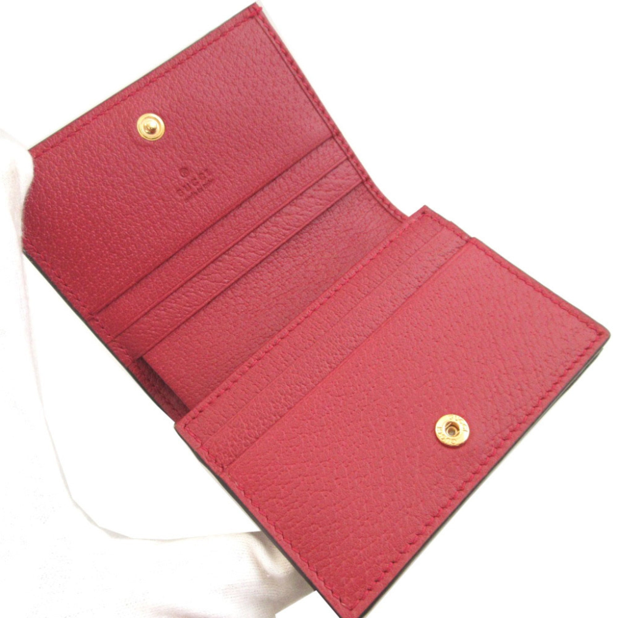 Gucci Red Color Pvc Leather Wallet (Bi-Fold) (Pre-Owned)