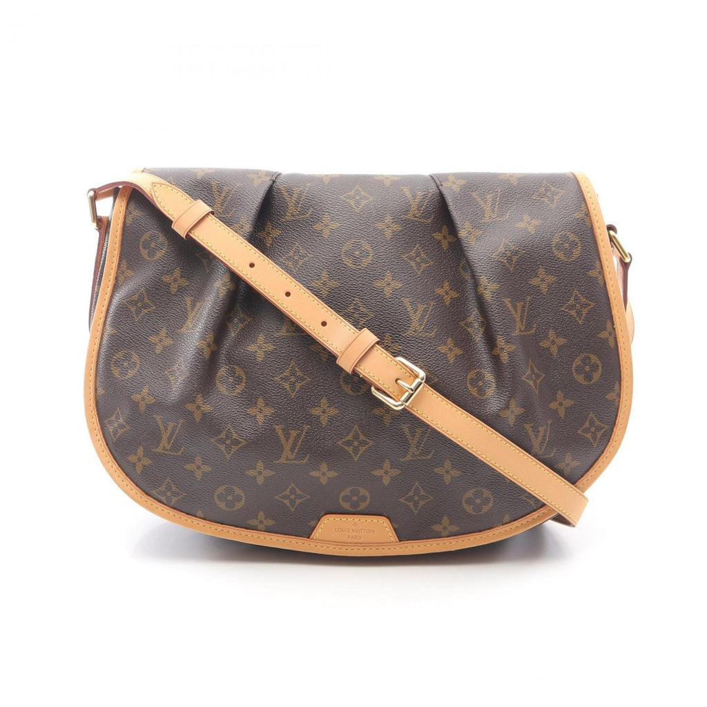 Louis Vuitton Brown Coated Canvas Leather Shoulder Bag
