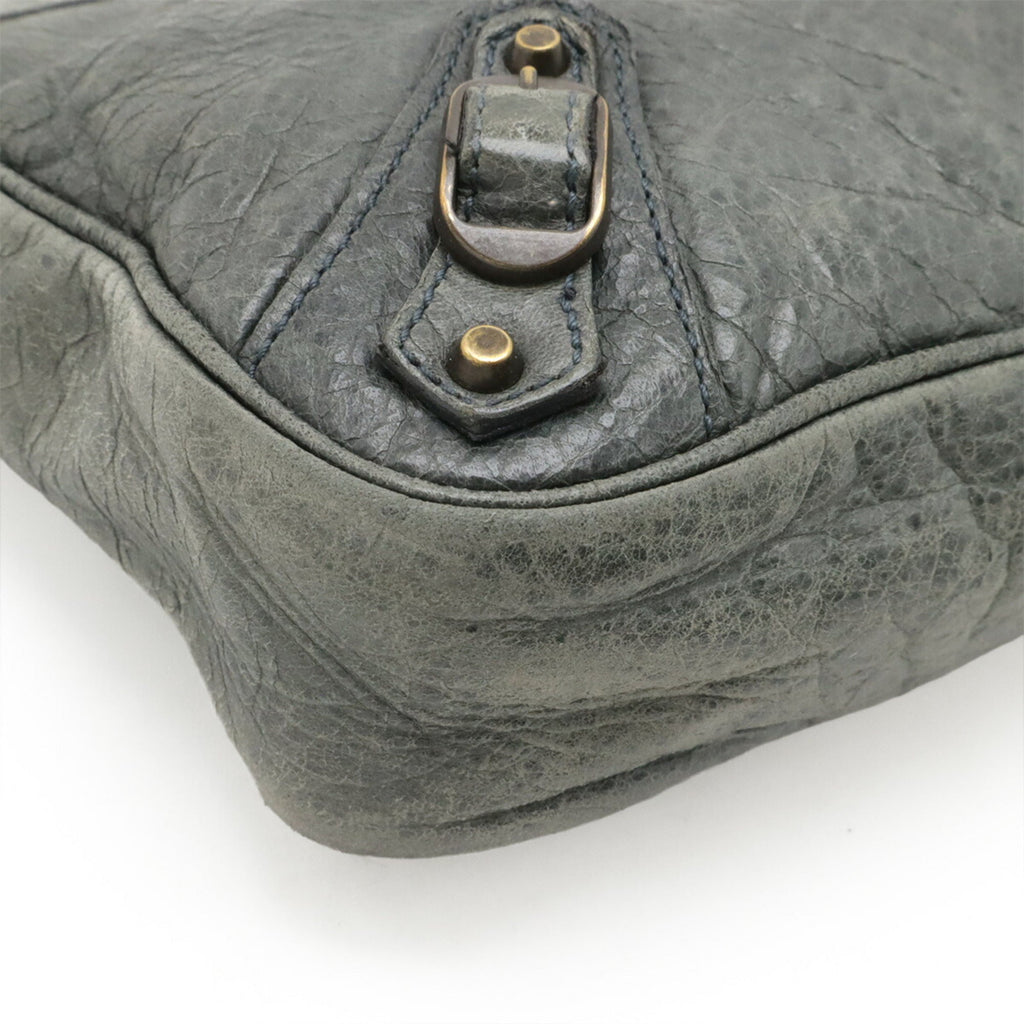 Balenciaga Green Leather Pochette Shoulder