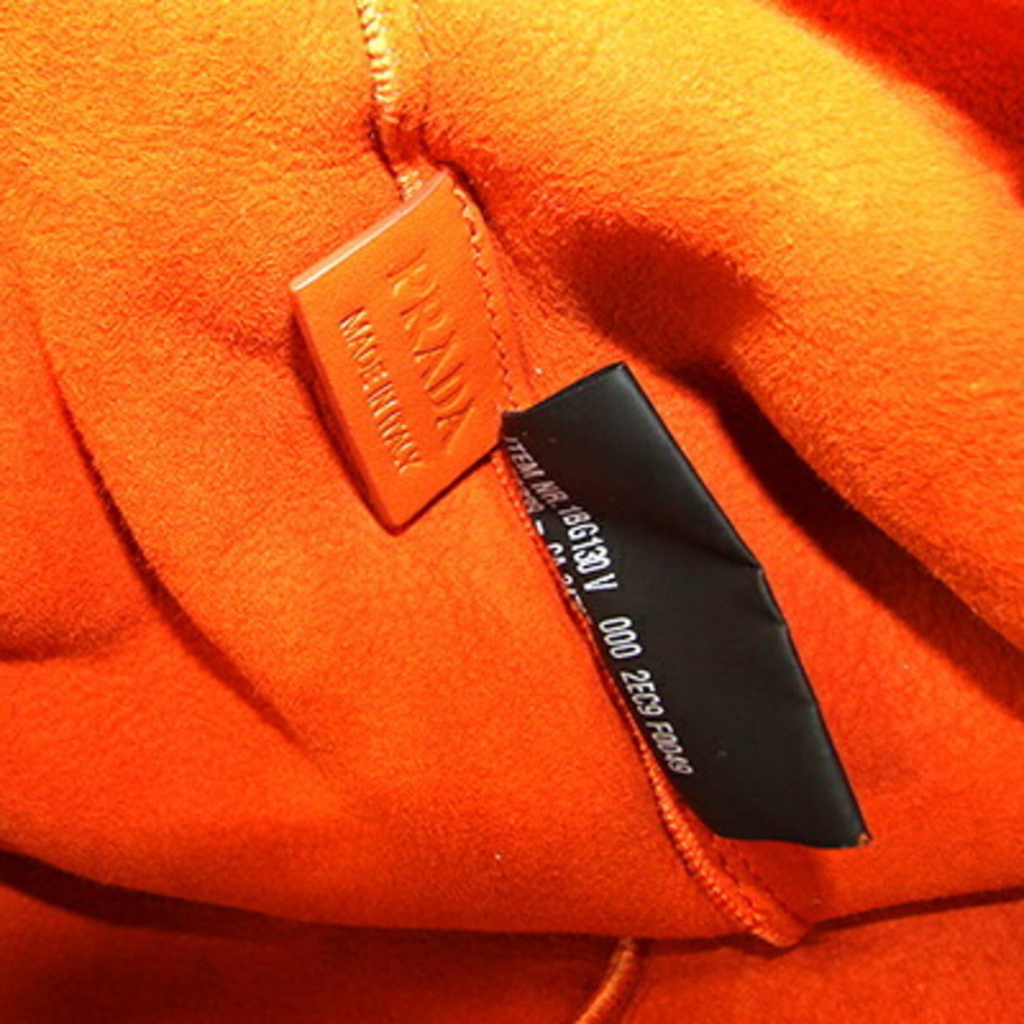 Prada Orange Suede Leather Tote Bag