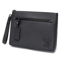 Louis Vuitton Black Noir Leather Clutch Bag Pouch