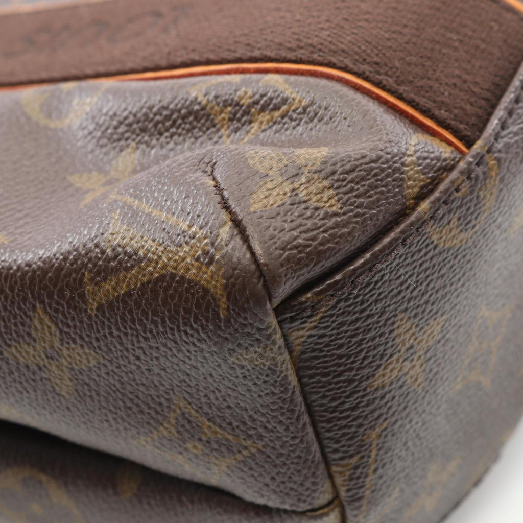 Louis Vuitton Monogram Brown Coated Canvas Leather Tote Bag