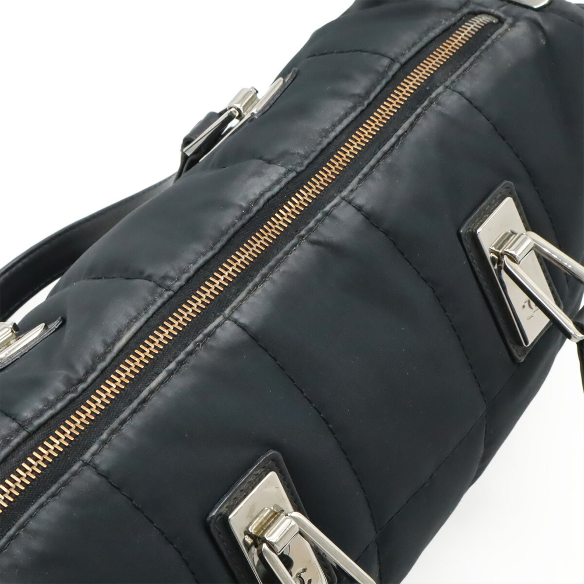 Chanel Black Nylon Leather Handbag