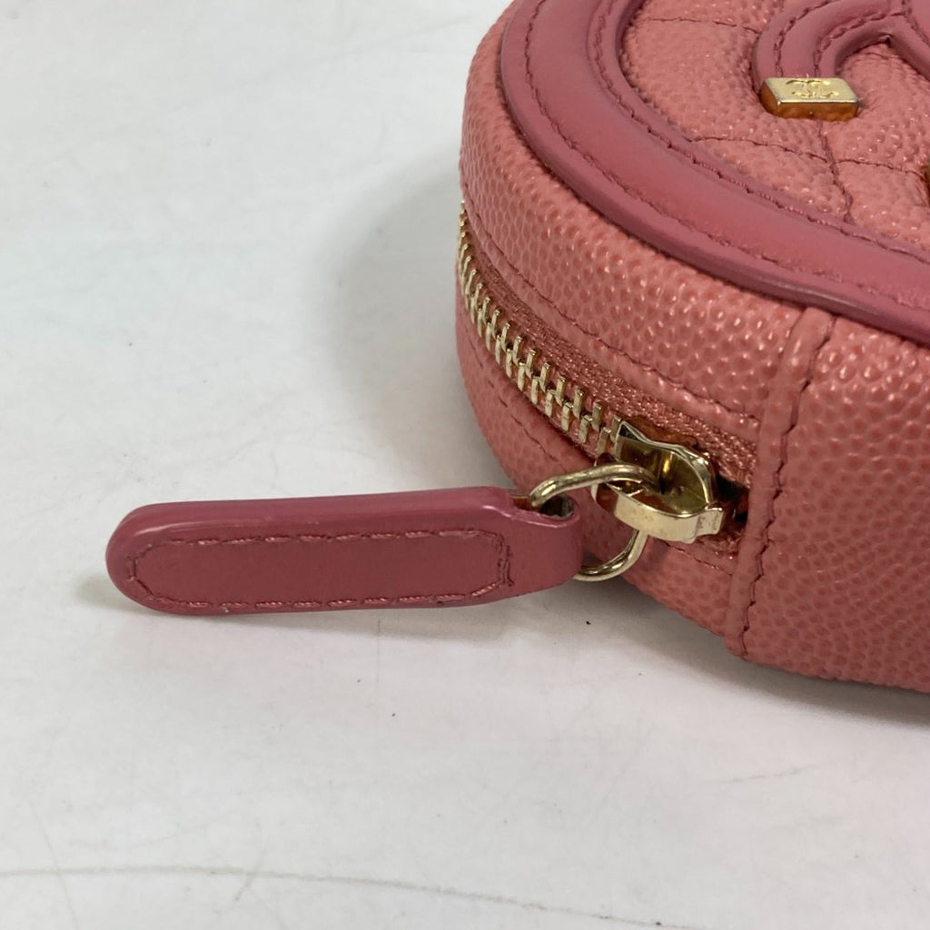 Chanel Pink Leather Coin Purse/Coin Case