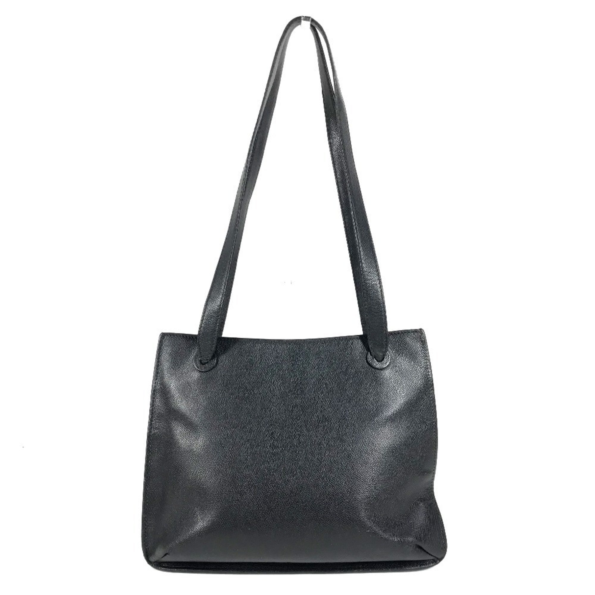 Chanel Black Grained Calfskin Shoulder Bag Tote Bag