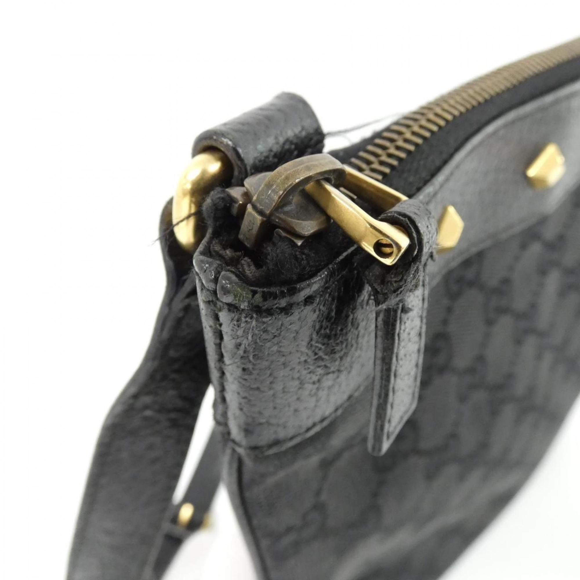 Gucci Black Gg Canvas Shoulder Bag (Pre-Owned)