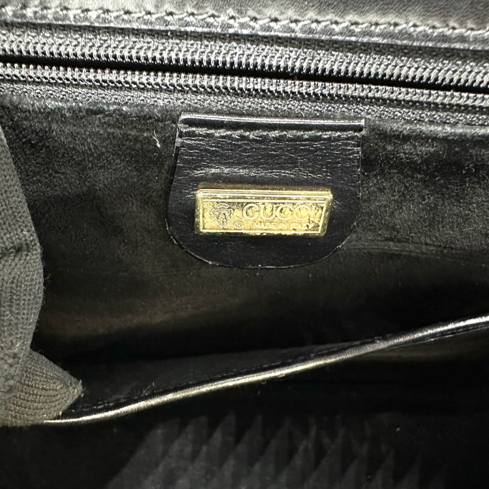 Gucci Black Bamboo Leather Handbag (Pre-Owned)