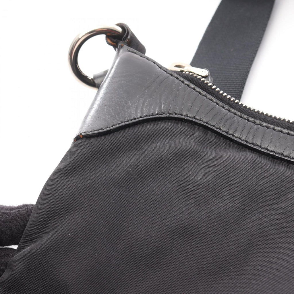 Prada Black Nylon Leather Shoulder Bag
