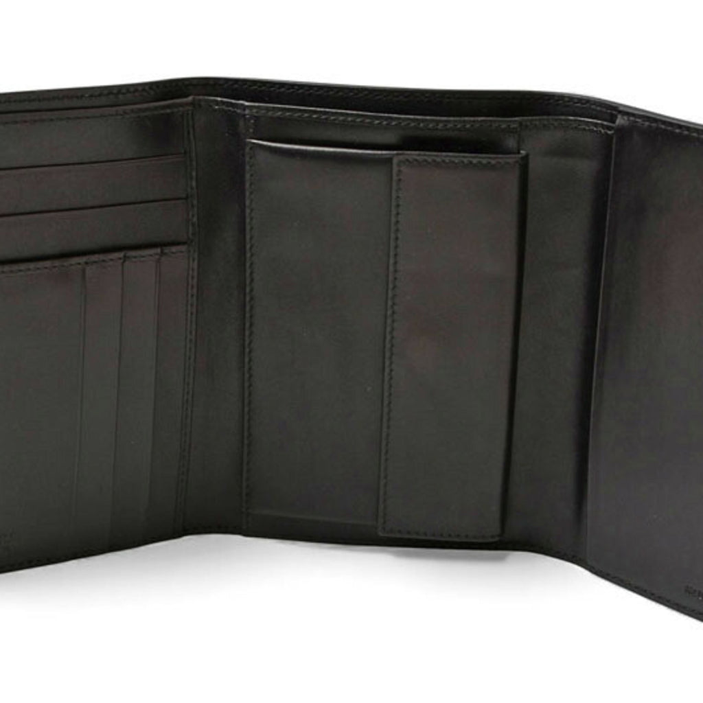 Prada Beige Black Canvas Wallet (Tri-Fold)
