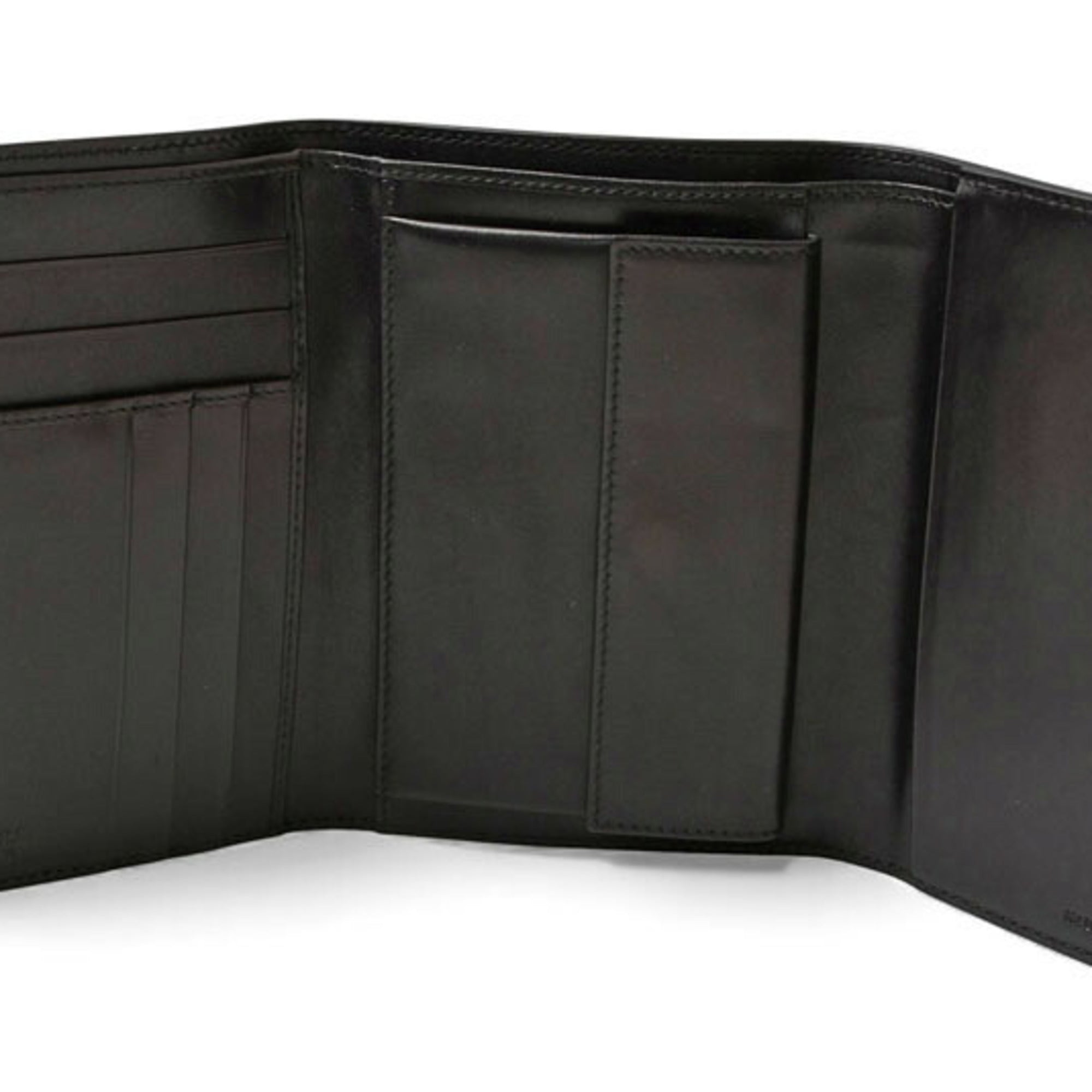 Prada Beige Black Canvas Wallet (Tri-Fold)
