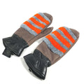 Fendi Gray Orange Angora Warm Gloves