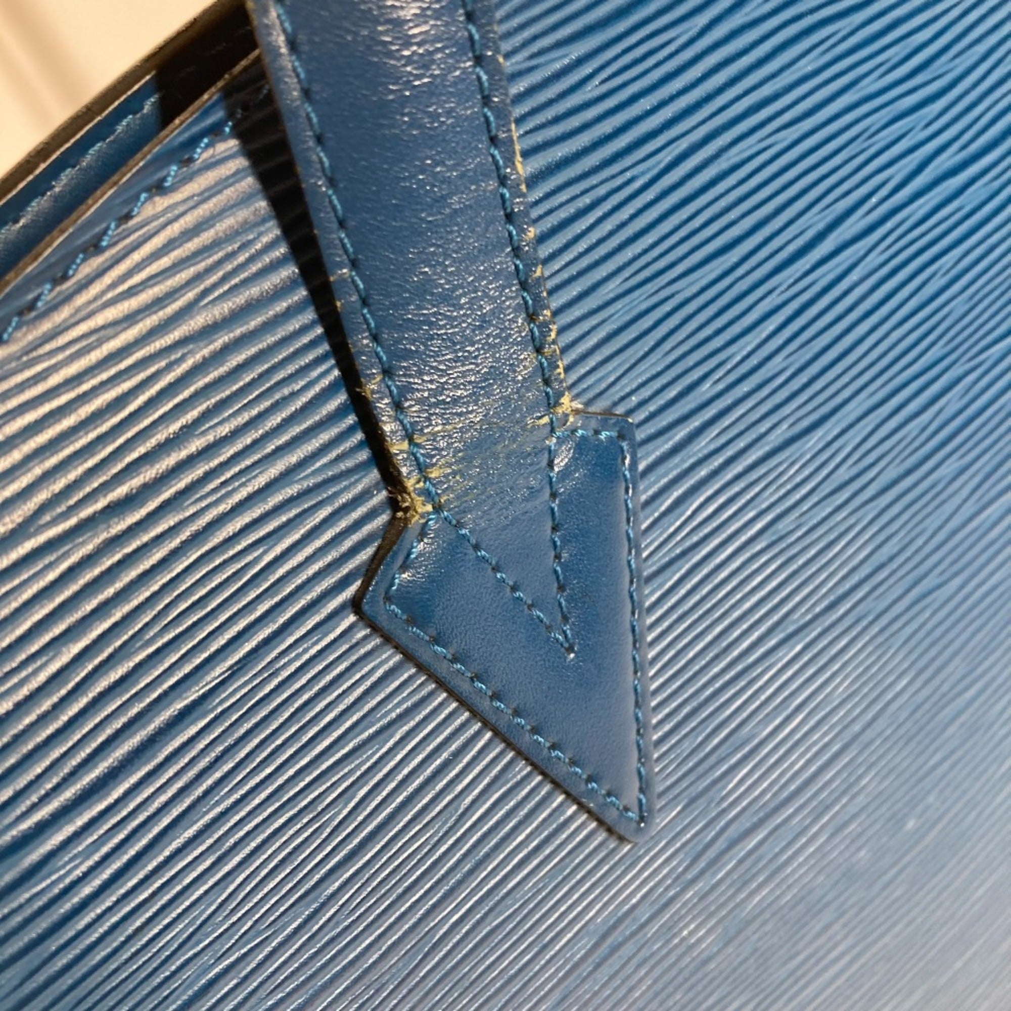 Louis Vuitton Blue Leather Tote Bag