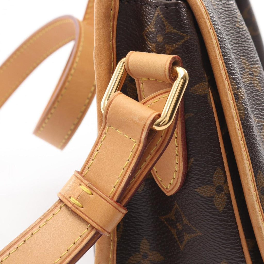 Louis Vuitton Brown Coated Canvas Leather Handbag Shoulder Bag