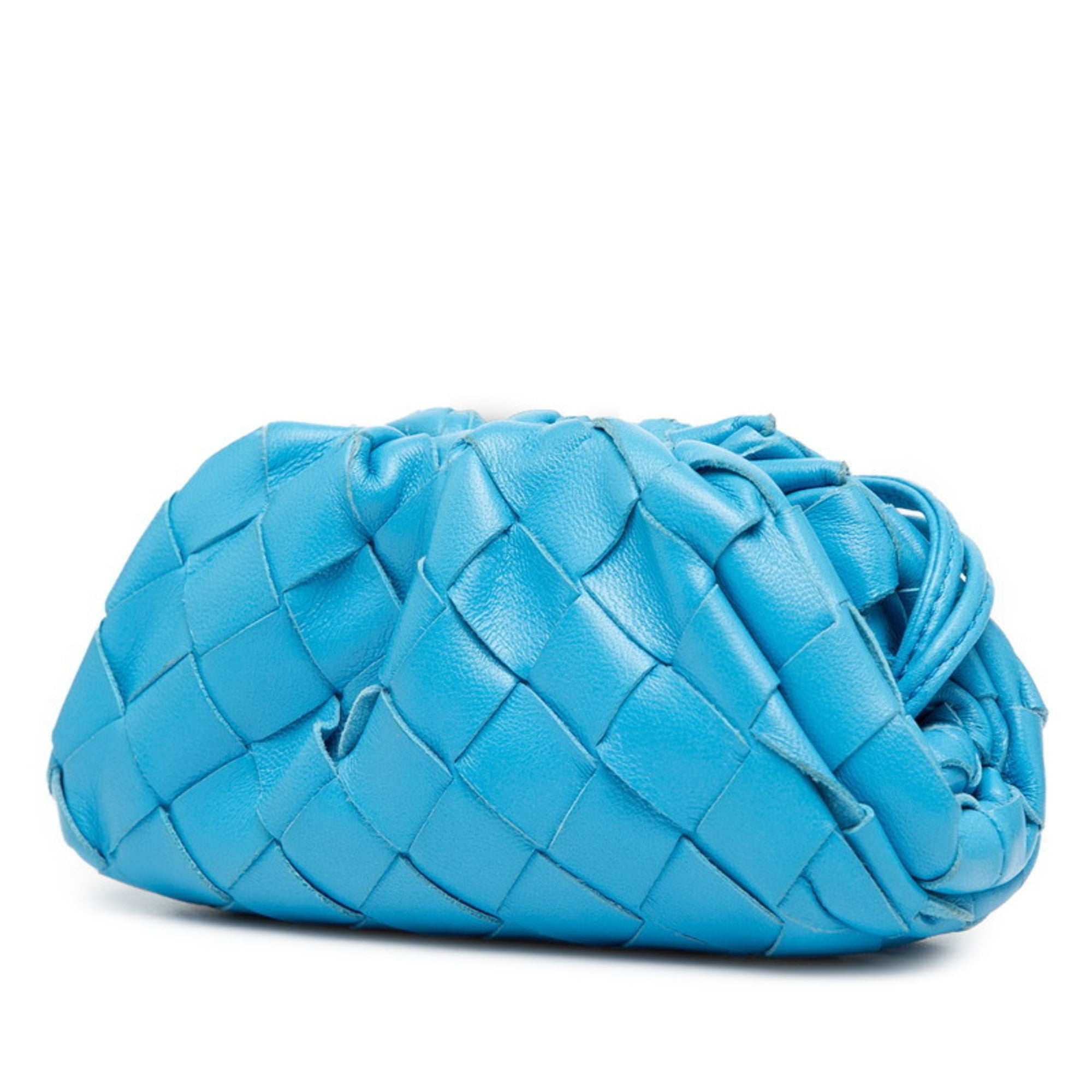 Bottega Veneta Blue Leather Shoulder Bag