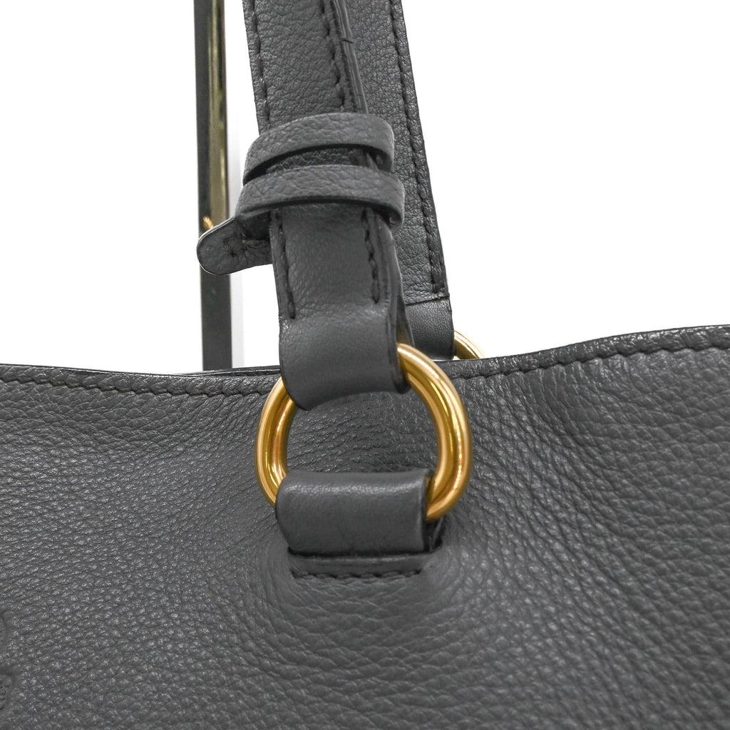 Prada Gray Leather Handbag