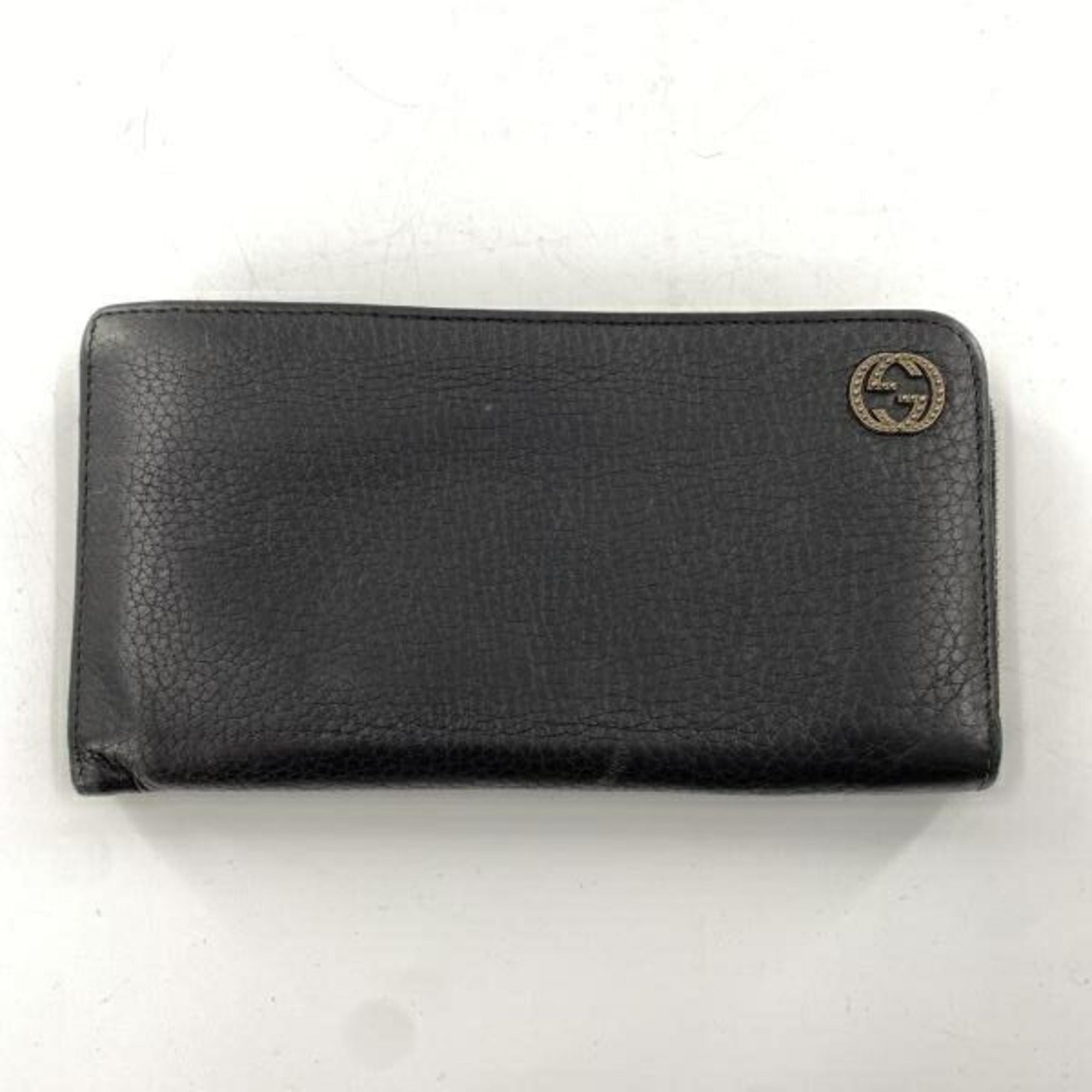 Gucci Black Leather Long Wallet (Bi-Fold) (Pre-Owned)