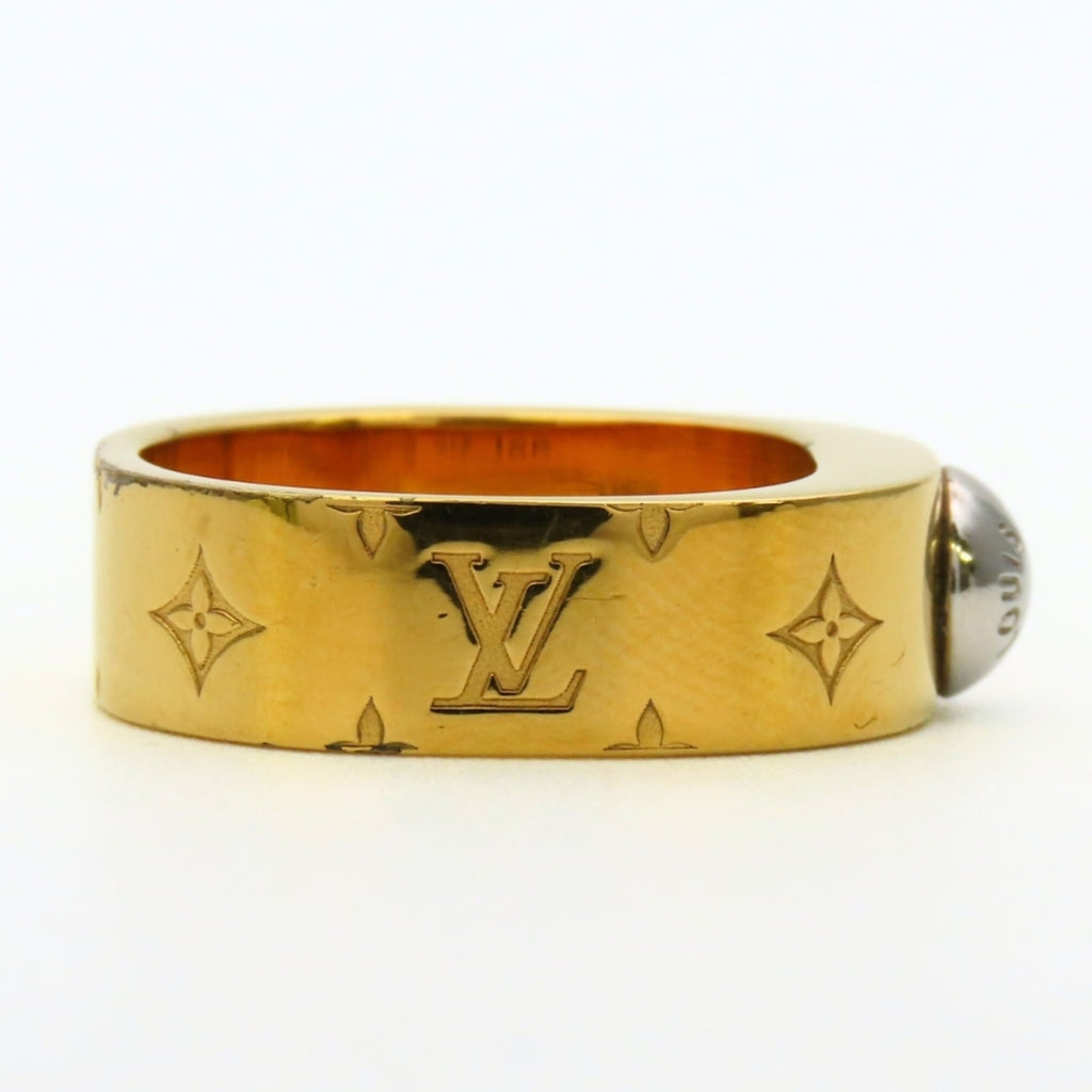Louis Vuitton Gold Silver Gold Plating Metal Band Ring