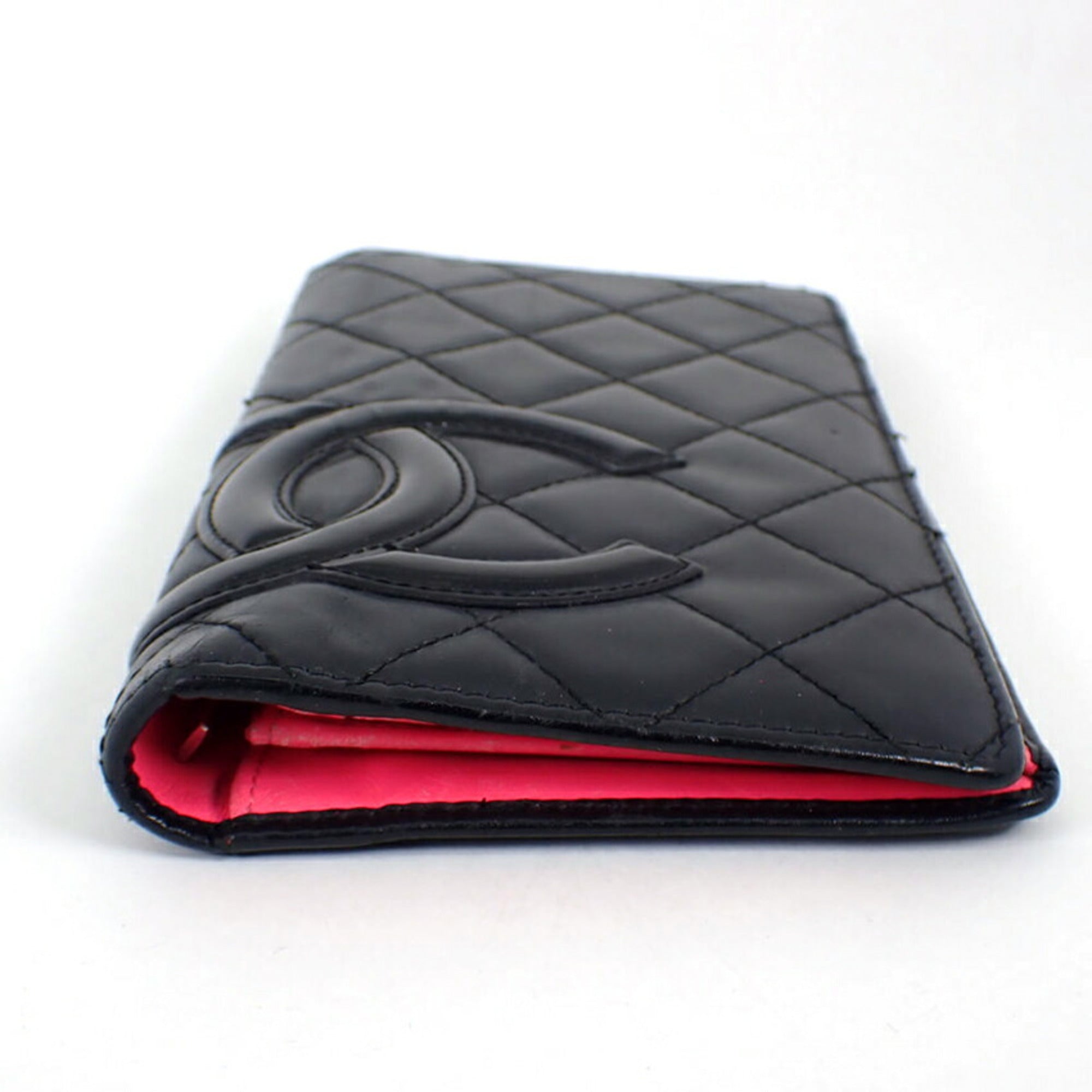 Chanel Black Pink Cambon Ligne Long Wallet (Bi-Fold)