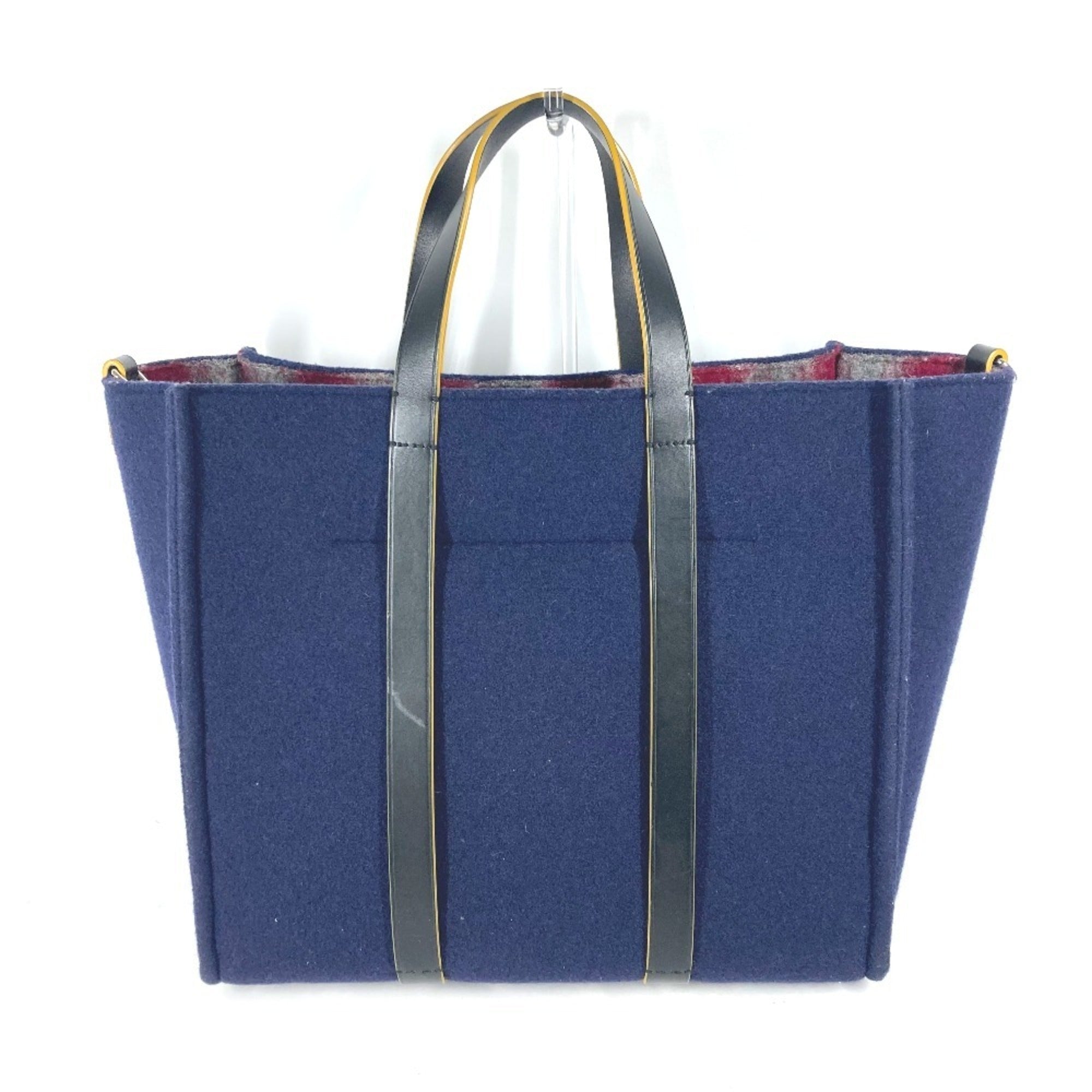 Fendi Navy Wool Shoulder Bag Tote Bag