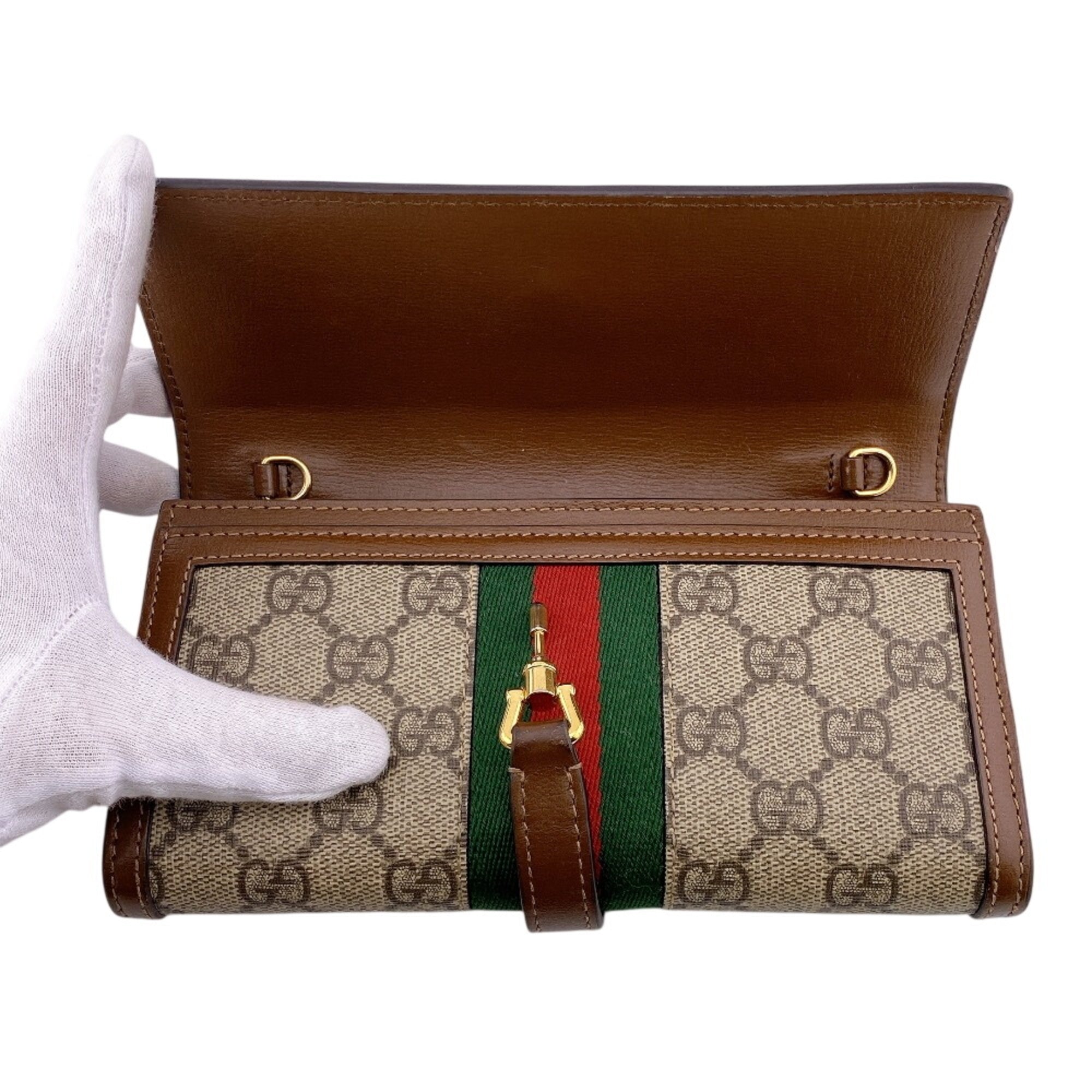 Gucci Brown Leather Long Wallet (Bi-Fold) (Pre-Owned)