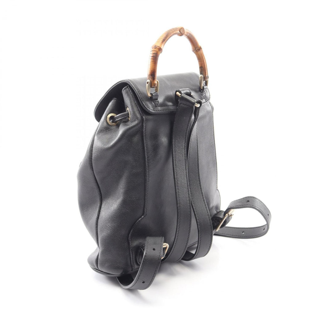 Gucci Black Leather Backpack Handbag (Pre-Owned)