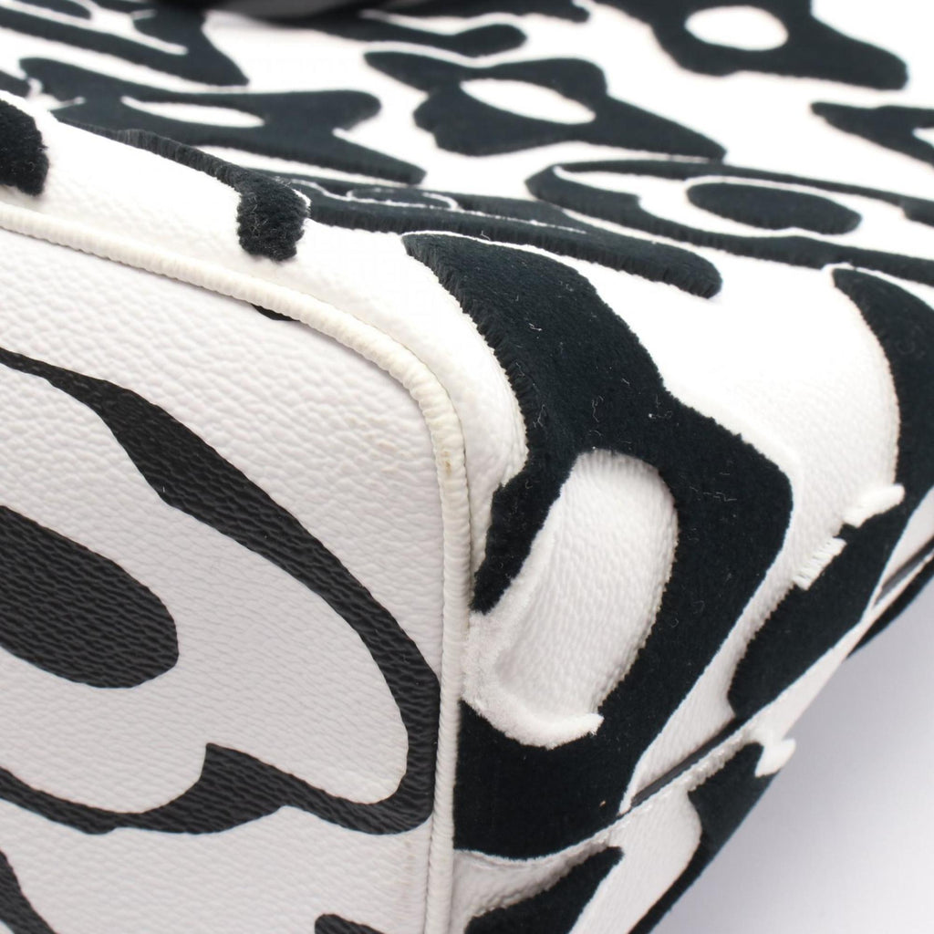 Louis Vuitton Black White Canvas Leather Tote Bag