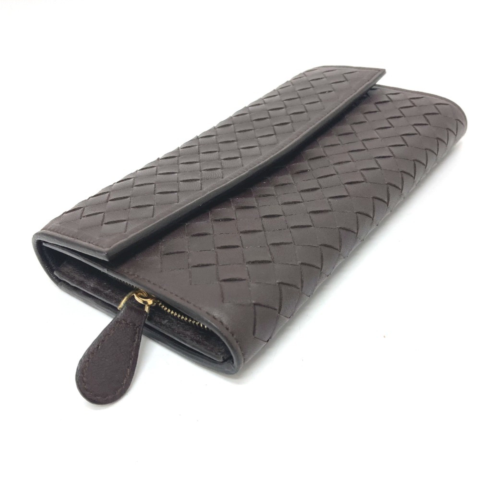 Bottega Veneta Brown Leather Long Wallet (Bi-Fold)