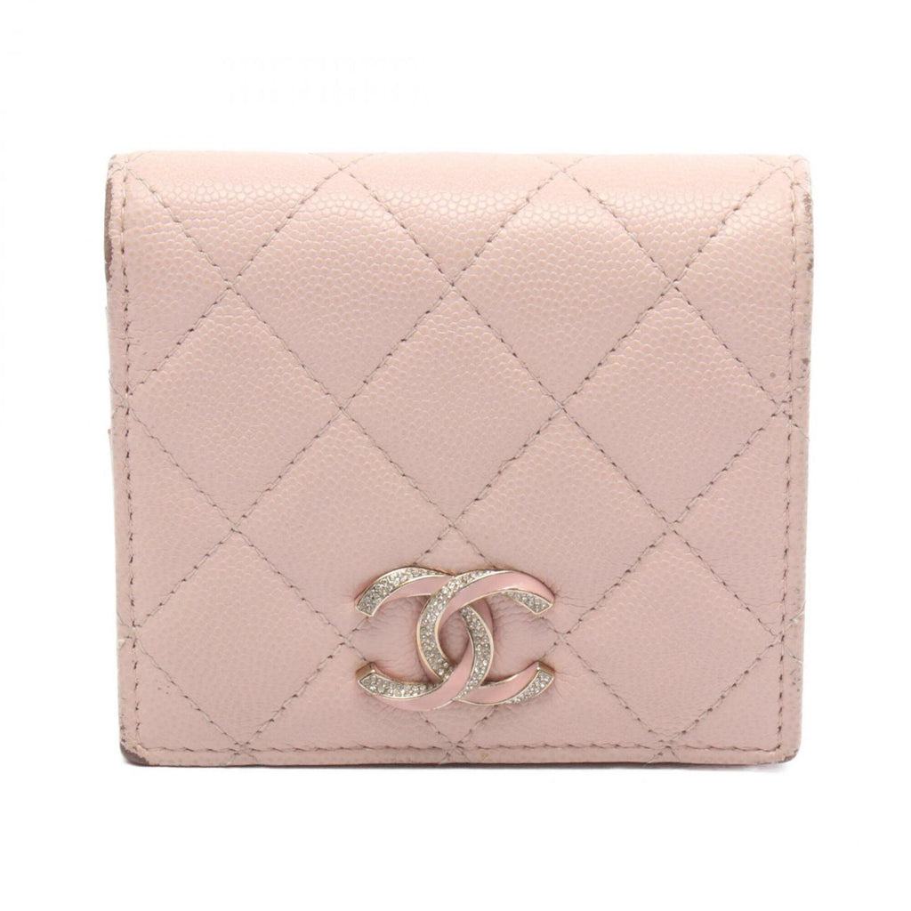 Chanel Pink Grained Calfskin Wallet (Bi-Fold)