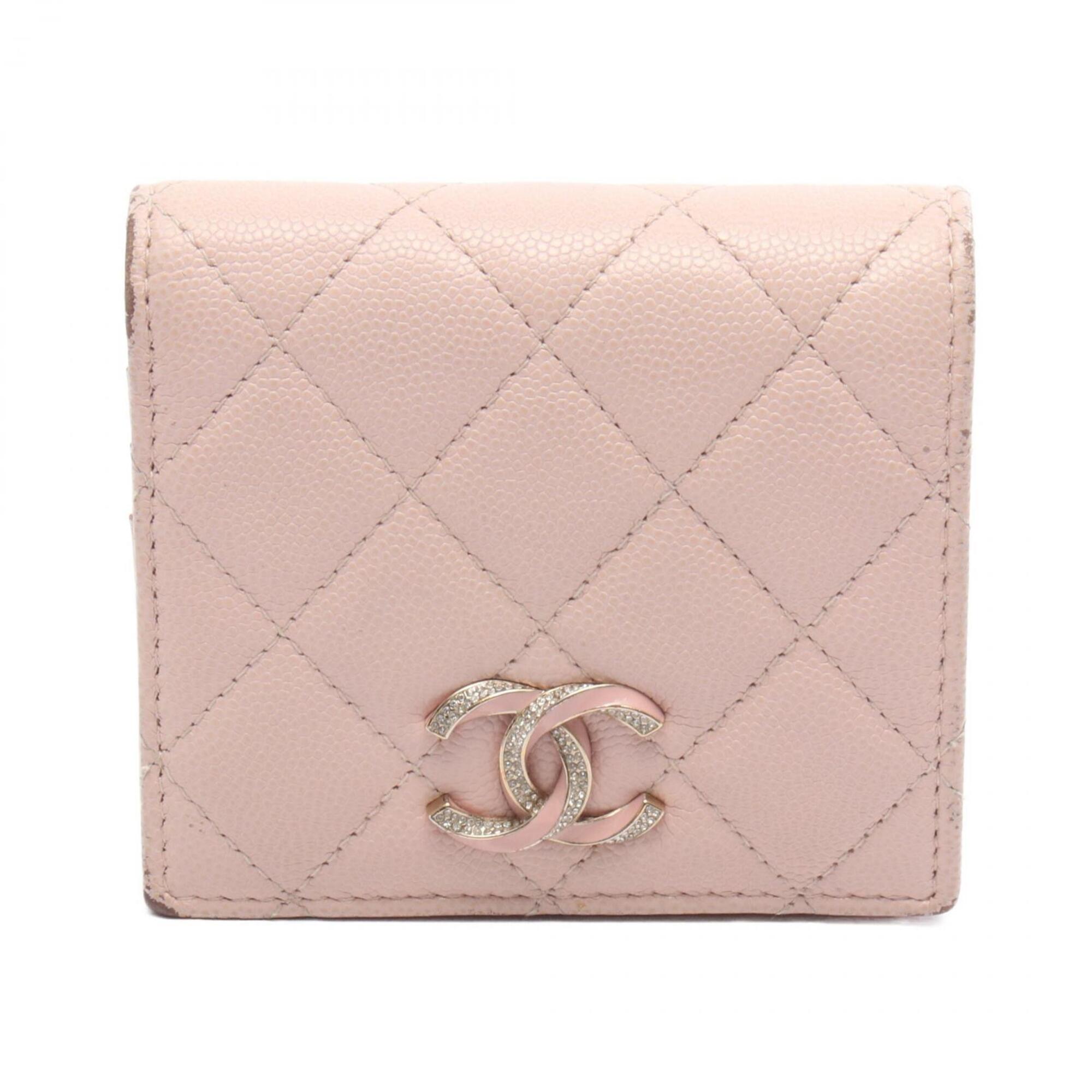 Chanel Pink Grained Calfskin Wallet (Bi-Fold)