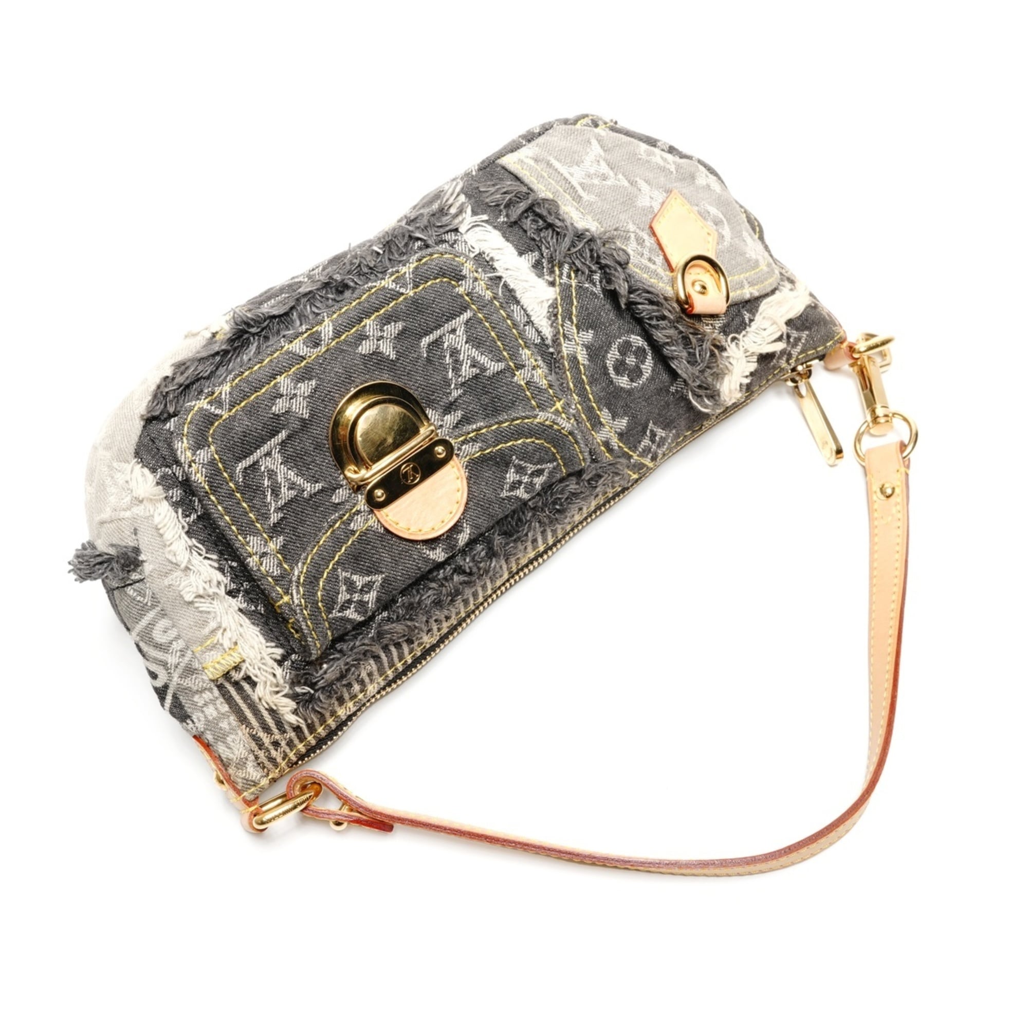Louis Vuitton Gray Monogram Denim Shoulder Bag