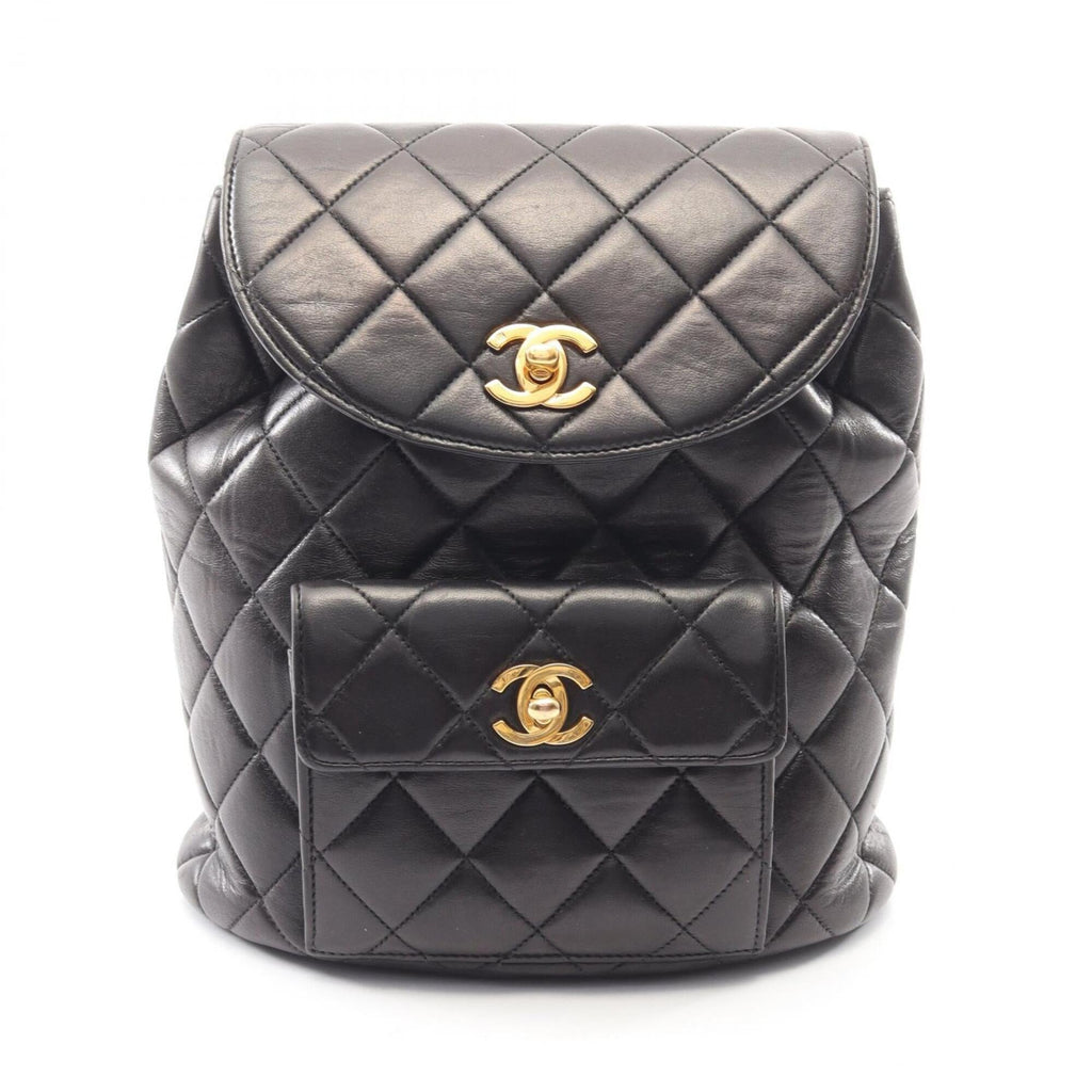 Chanel Black Leather Backpack Handbag