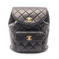 Chanel Black Leather Backpack Handbag