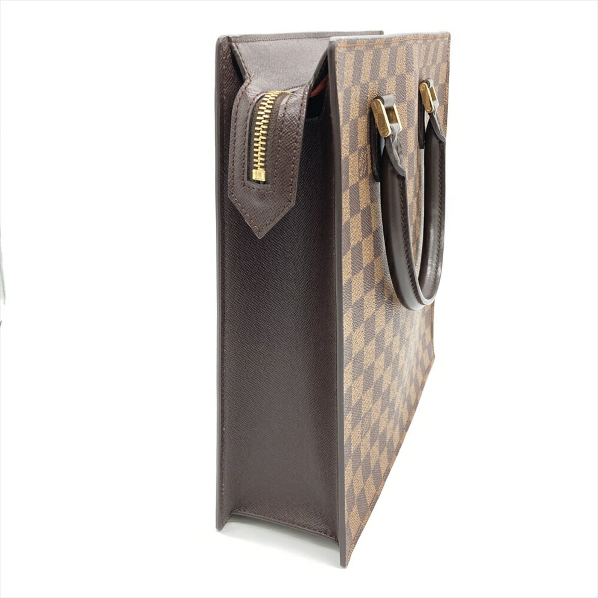 Louis Vuitton Damier Brown Damier Canvas Ebene Leather Handbag