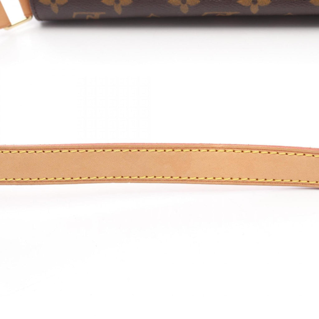 Louis Vuitton Brown Coated Canvas Leather Shoulder Bag