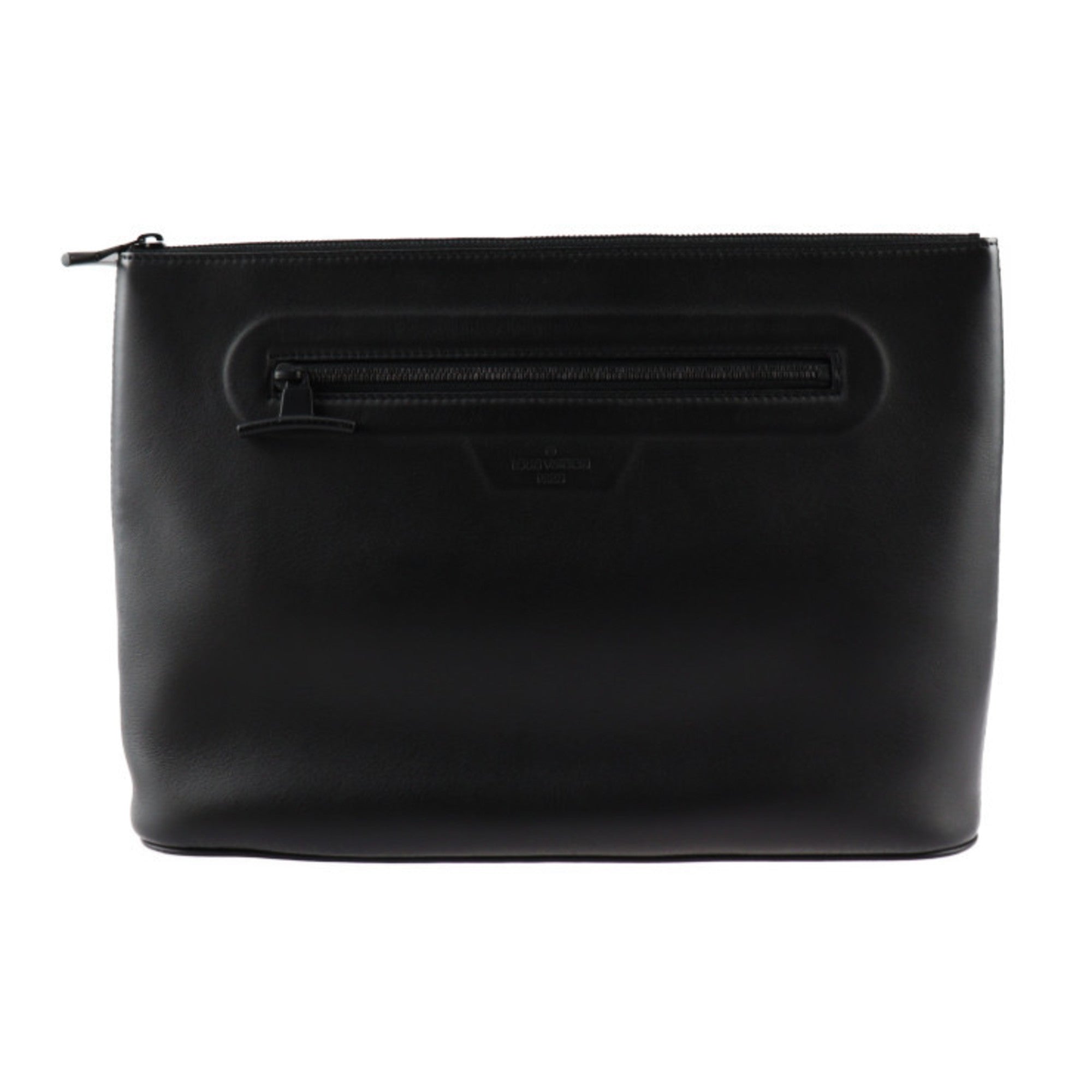 Louis Vuitton Black Leather Clutch Bag