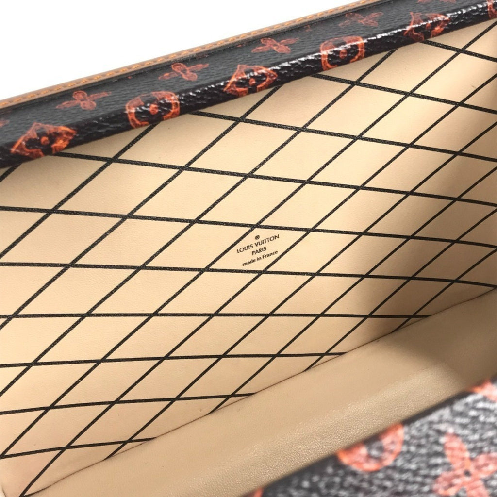 Louis Vuitton Brown Red Color Monogram Canvas Clutch Bag Shoulder Bag