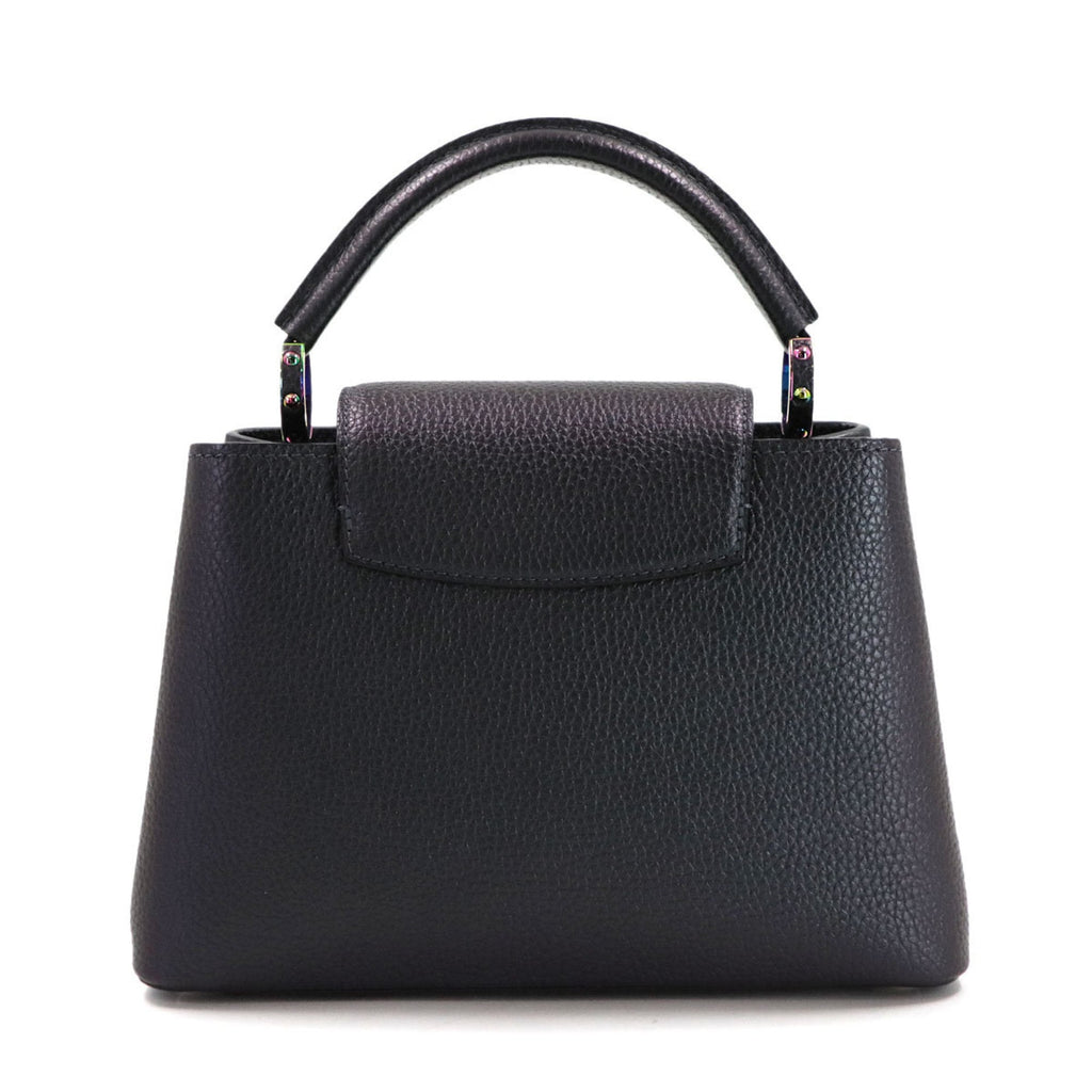 Louis Vuitton Metallic Black Leather Handbag Shoulder Bag