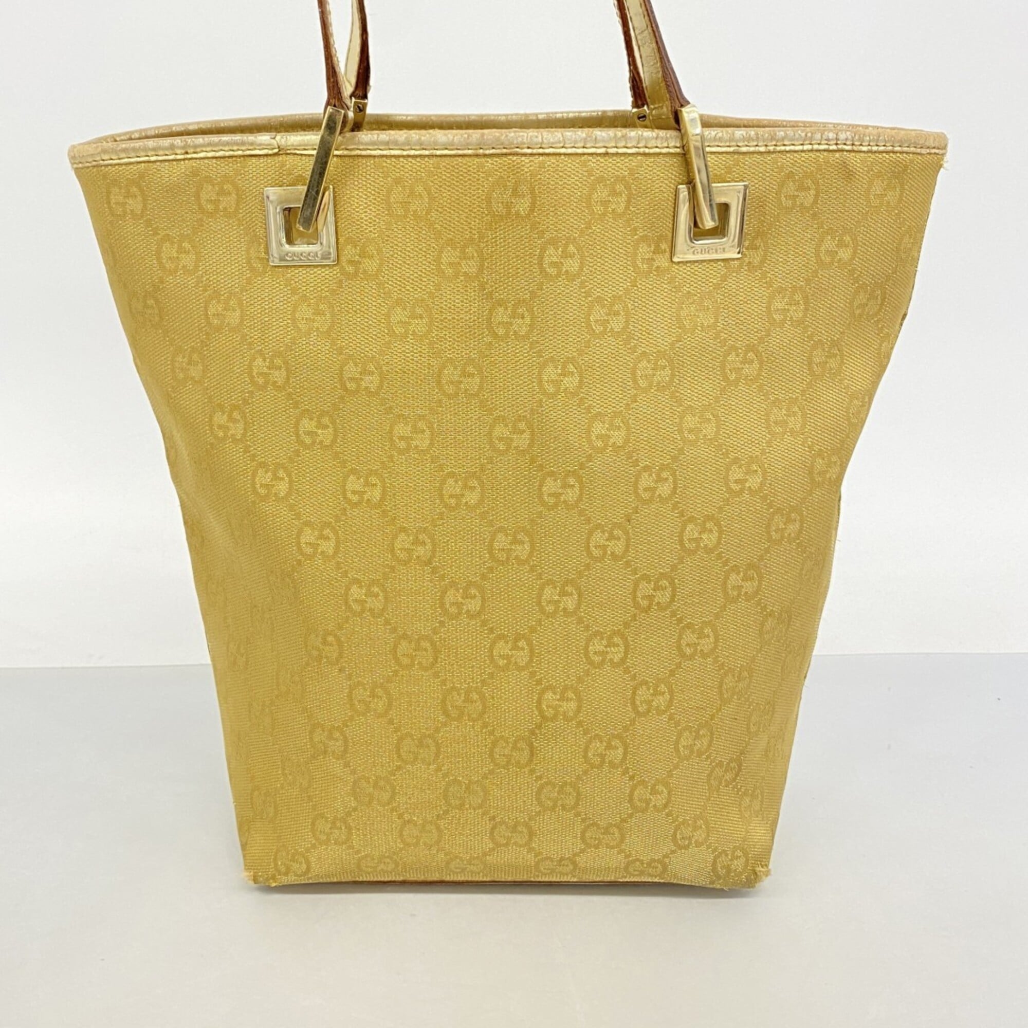 Gucci Gold Canvas Tote Bag (Pre-Owned)