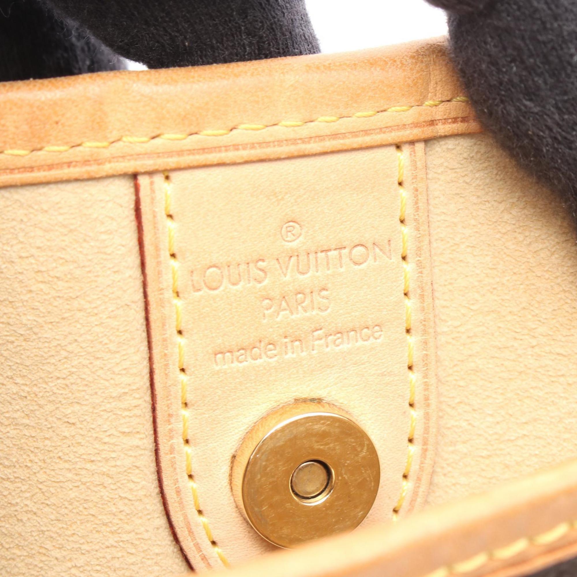 Louis Vuitton Brown Coated Canvas Leather Shoulder Bag