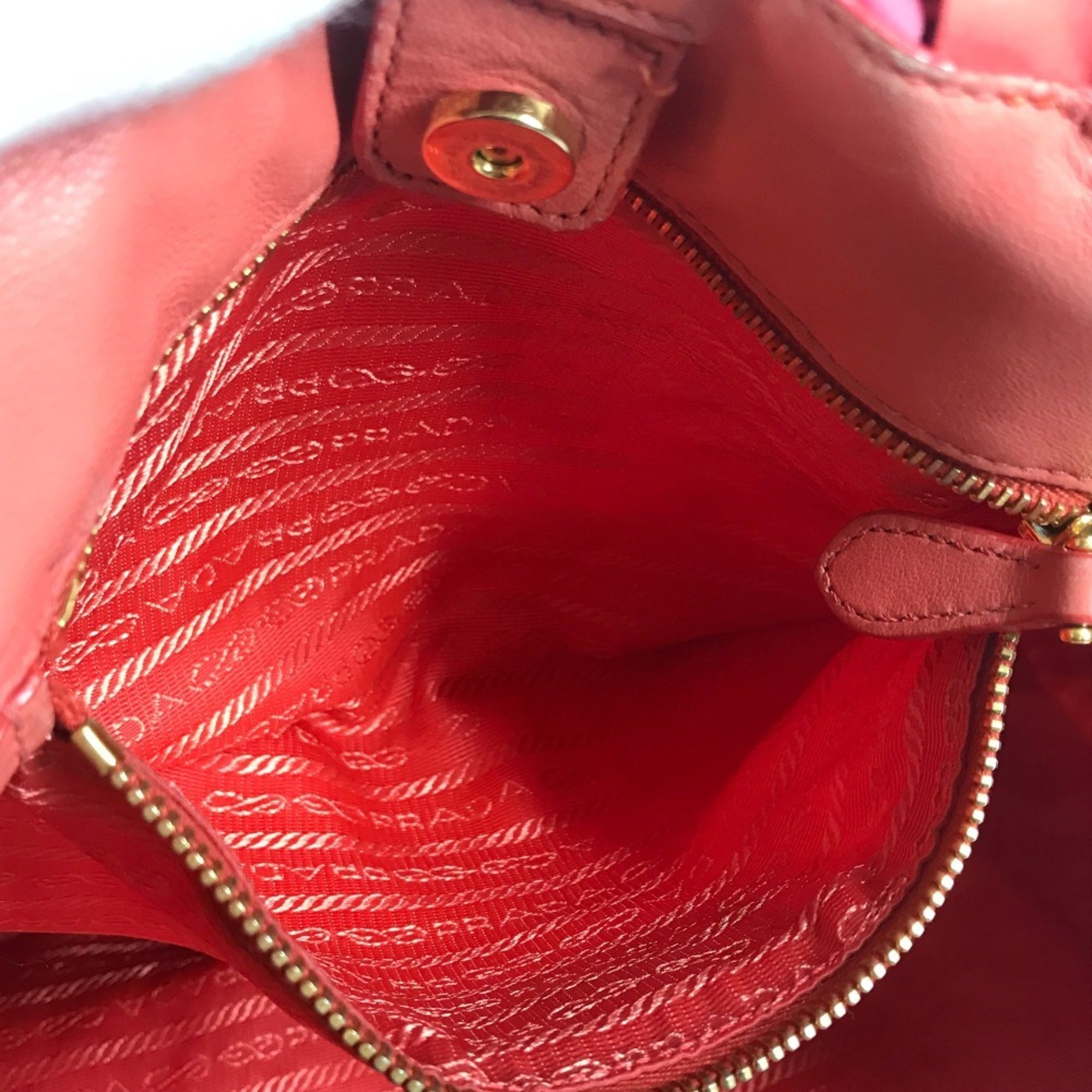 Prada Pink White Nylon Handbag Tote Bag