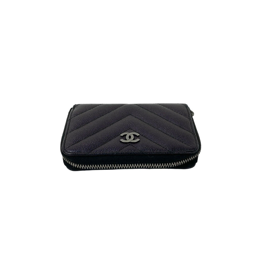 Chanel Black Grained Calfskin Coin Purse/Coin Case
