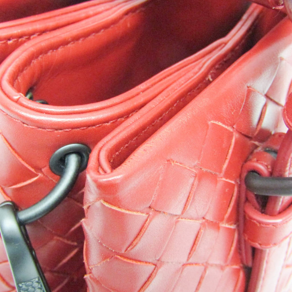 Bottega Veneta Roma Bag Intrecciato Nappa Red Leather Shoulder Bag Bag