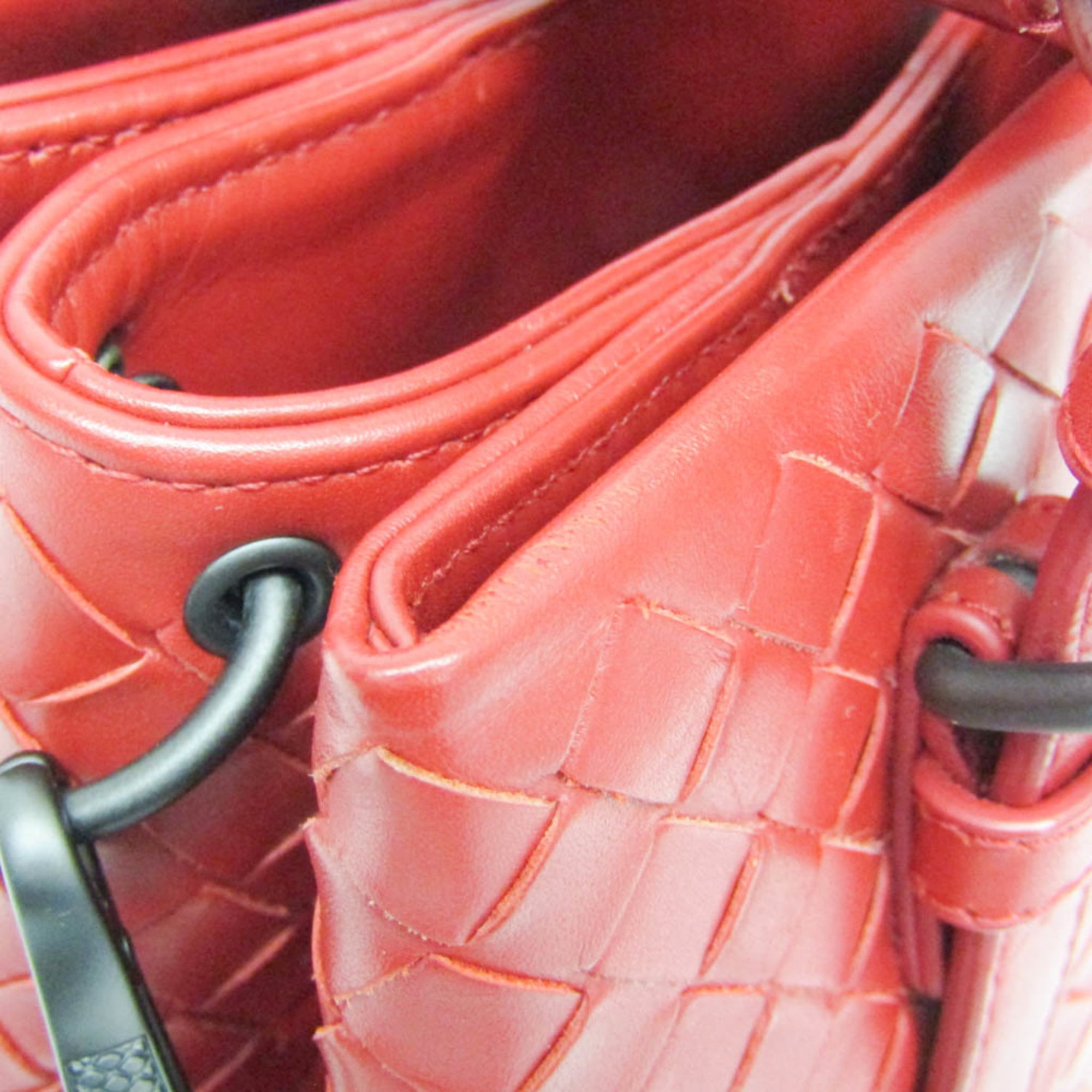 Bottega Veneta Roma Bag Intrecciato Nappa Red Leather Shoulder Bag Bag