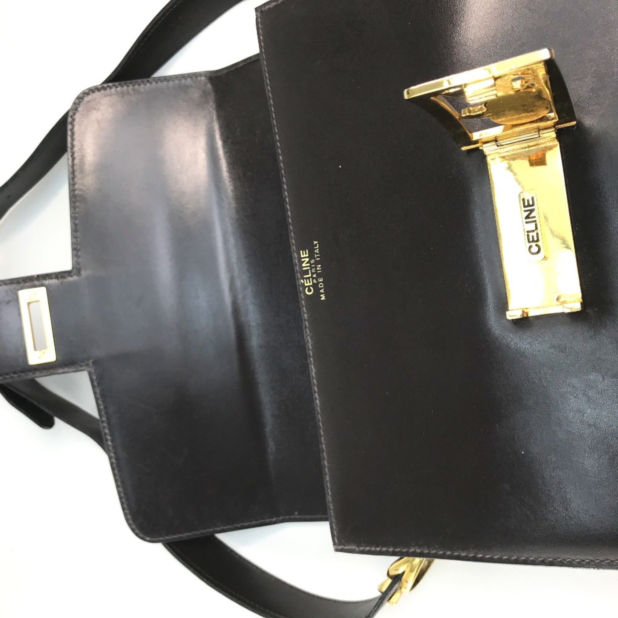 Celine Brown Leather Shoulder Bag