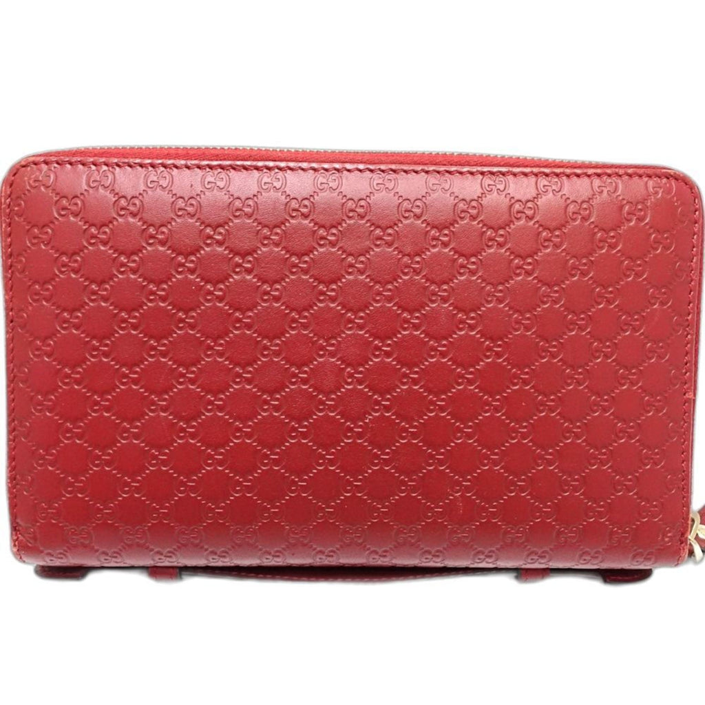 Gucci Red Color Leather Long Wallet (Bi-Fold) (Pre-Owned)