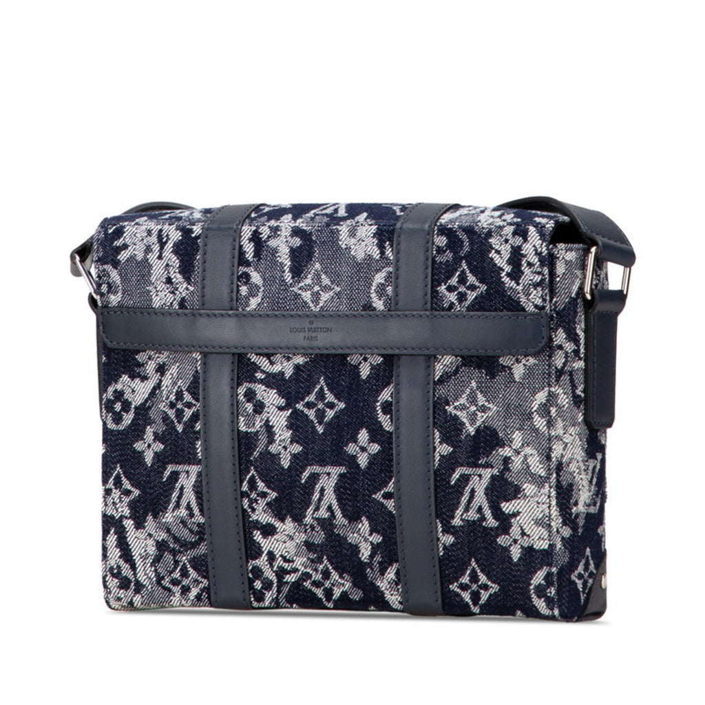 Louis Vuitton Navy Denim Leather Messenger Bag
