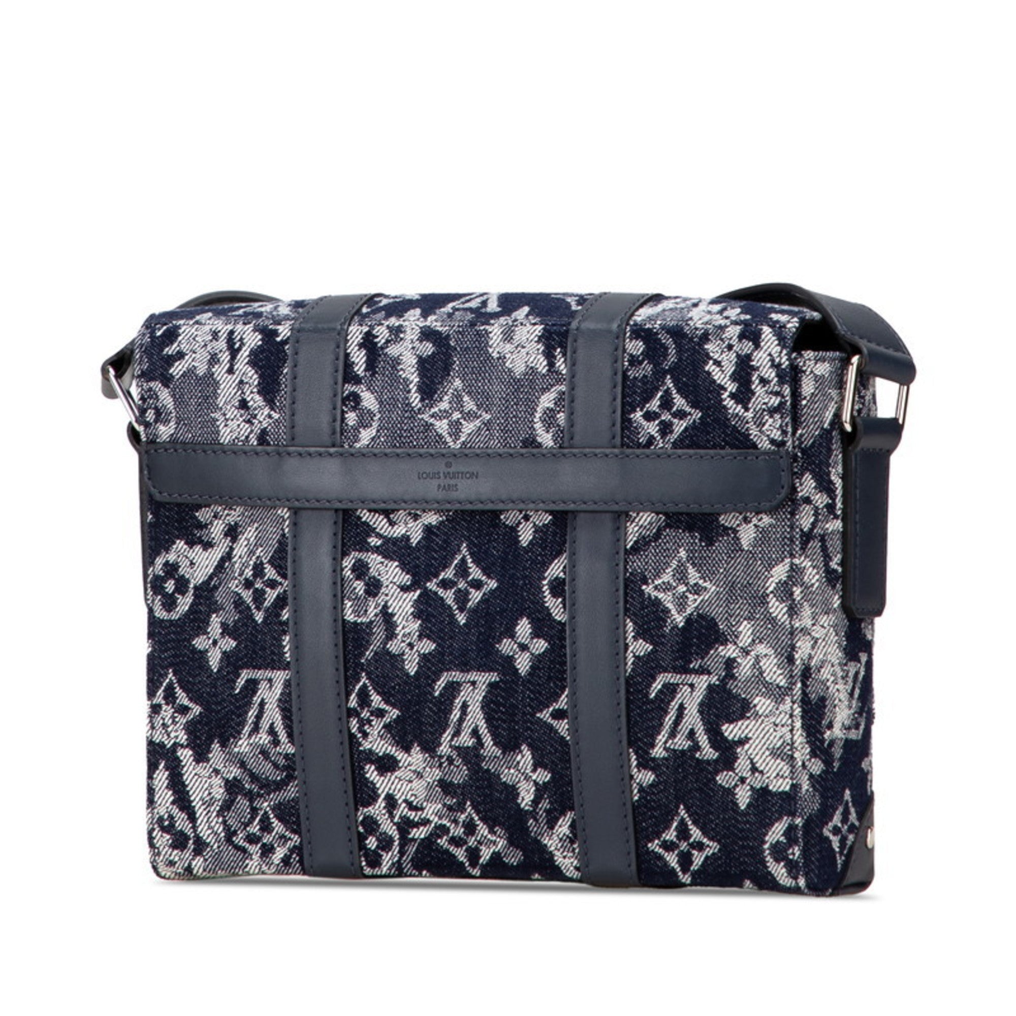 Louis Vuitton Navy Denim Leather Messenger Bag