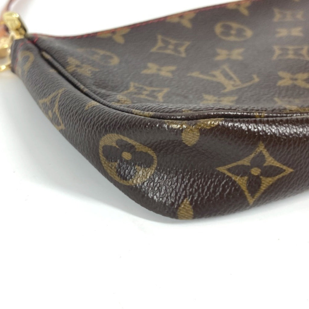 Louis Vuitton Monogram Brown Monogram Cherry Red Color Pochette Pouch