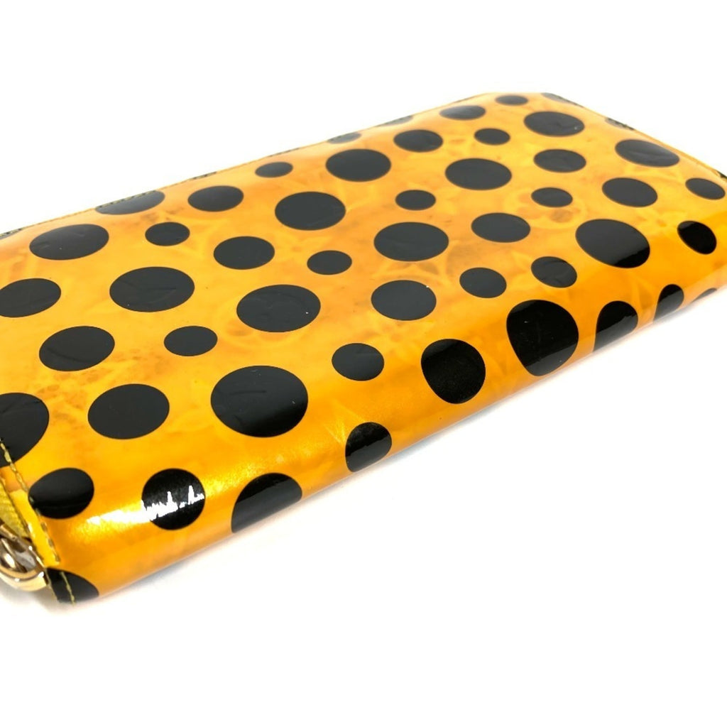 Louis Vuitton Dot Infinity (Yayoi Kusama) Black Yellow Patent Leather Long Wallet