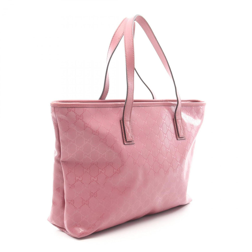 Gucci Pink Coated Canvas Leather Handbag Tote Bag (Pre-Owned)
